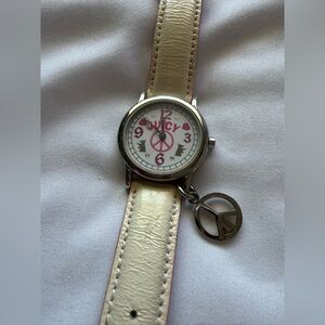 Juicy Couture Cream and Pink Women's Watch